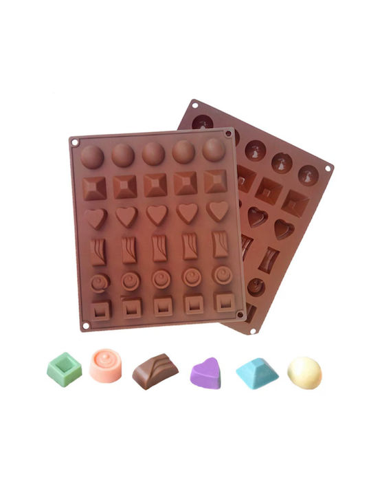 Quasar Co. Gebäckset 27 Macaron-Matten 20 Lutscherformen Stiele 30 Pralinenformen Silikon Braun-Pink