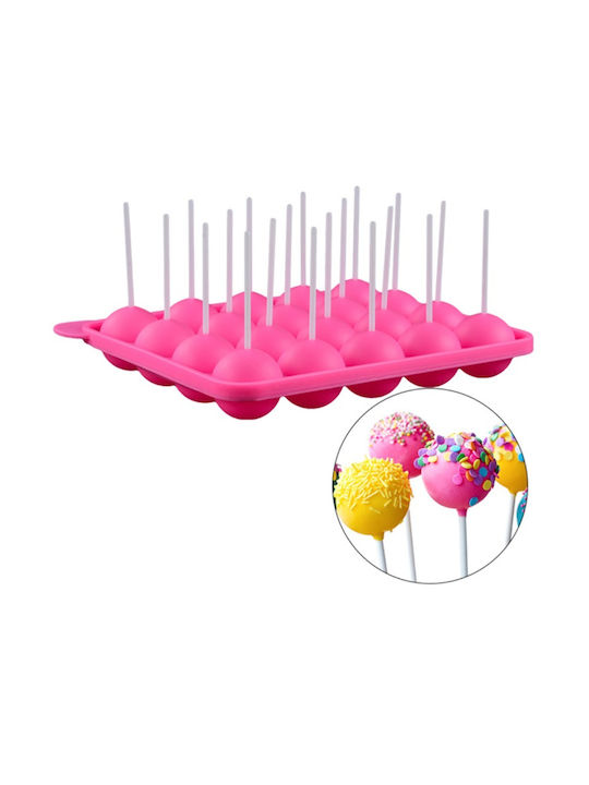 Quasar Co. Gebäckset 27 Macaron-Matten 20 Lutscherformen Stiele 30 Pralinenformen Silikon Braun-Pink
