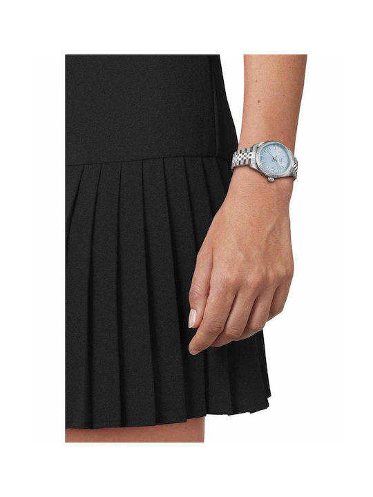 Tissot T-classic Ballade Γυναικείο Ρολόι Μπαταρίας με Ασημί Μεταλλικό Μπρασελέ