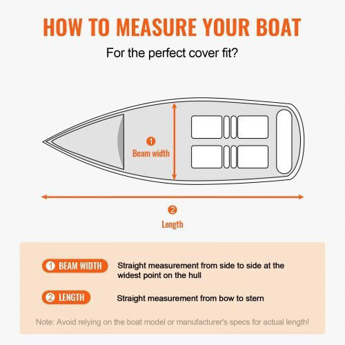 Vevor Protective Boat Cover L96xW243xH96cm in Gray Colour