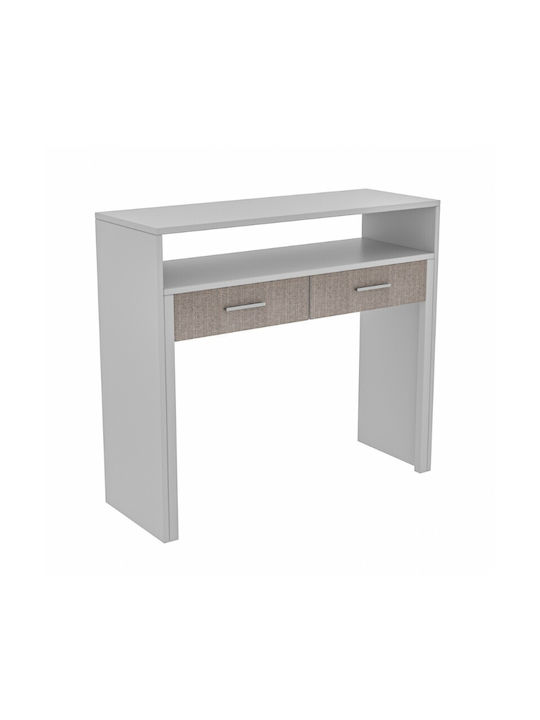 Desk Nena Wooden White with Metal Legs 99x36x88cm