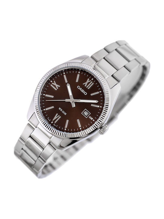 Casio Men's Watch 38.5mm Battery with Silver Metal Bracelet