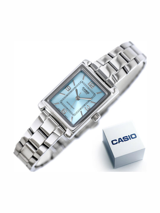 Casio Γυναικείο Ρολόι 32mm Μπαταρίας με Ασημί Μεταλλικό Μπρασελέ