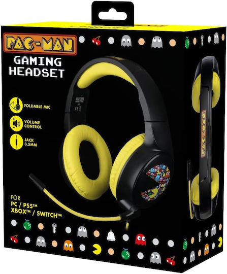 Konix Pac-Man Auf dem Ohr Multimedia-Headsets mit Mikrofon und Verbindung 3,5 mm Klinke in Schwarz Farbe
