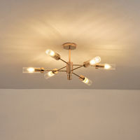 Eurolamp Viny Πλαφονιέρα Οροφής 83εκ. Χρυσή με Ντουί E14