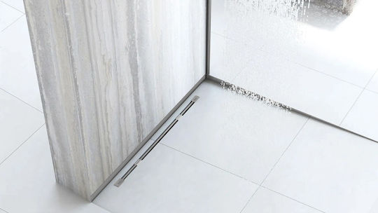 Μπροστινή Λωρίδα Δίσκου Ντους 130cm Brush Nickel