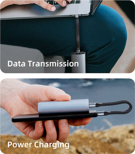 Cabletime Равен USB 2.0 Кабел USB-C Мъжки - USB-C 240W PD Черен 0.15m CT-FU4-AG