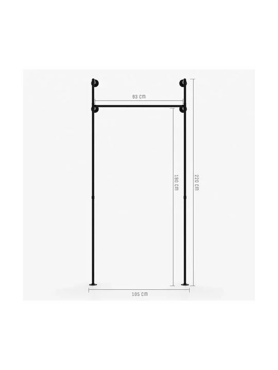 Clea Gold Wall Rack Stand Clothes Metal 105x220 Metal