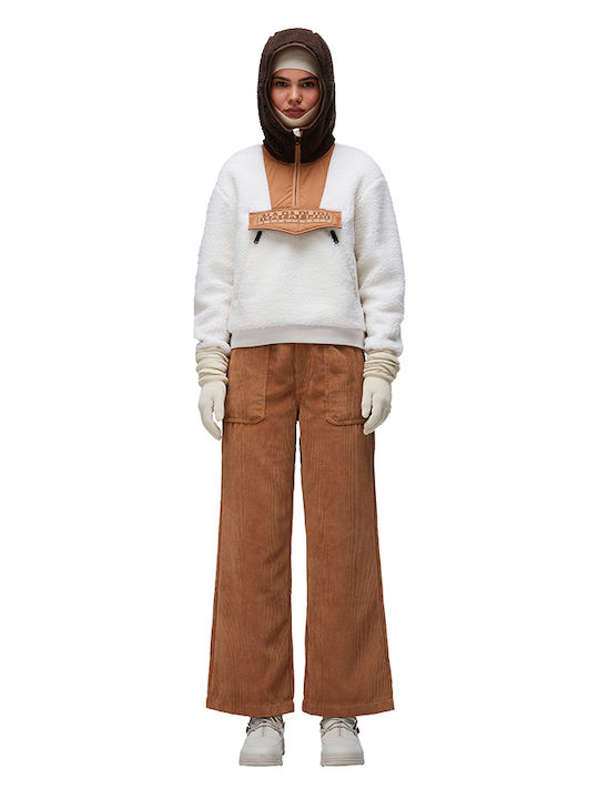 Μακρύ Γυναικείο Μπουφάν για Χειμώνα Off White