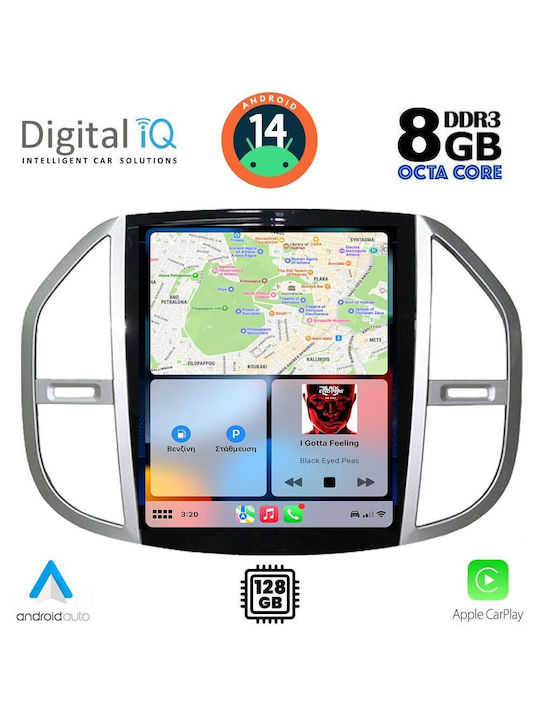 Digital IQ Sistem Audio Auto pentru Mercedes-Benz Vito 2015 (Bluetooth/USB/AUX/WiFi/GPS/Apple-Carplay/Android-Auto) cu Ecran Tactil 9.7"