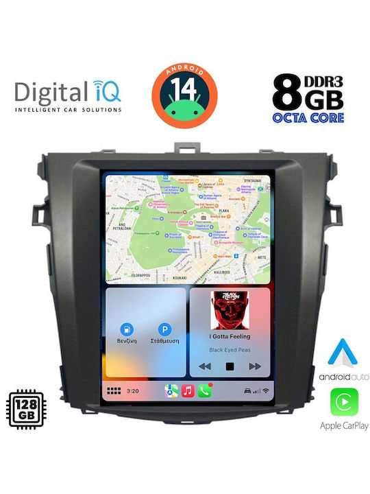 Digital IQ Автомобилна Аудио Система за Toyota Корола 2006-2012 (Блутут/USB/AUX/WiFi/GPS/Apple-Carplay/Android-Auto) с Тъчскрийн 9.7"