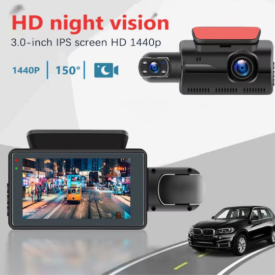 Dual Dash Camera Dvr Rohs Safetyfirst 1980x1080p Hd Resolution 150° Wide View Angle Night Vision Waterproof G-sensor Motion Sensor Loop Recording Universal