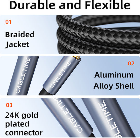 Cabletime CT-AV321-H11G Cable 6.3mm male - 3.5mm male 2m CT-AV321-H11G ct-av321-h11g