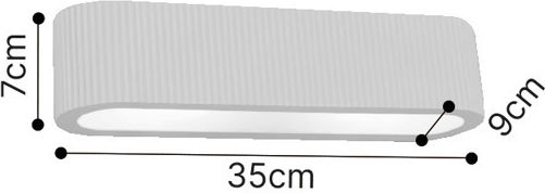 Inlight Lumină de Perete cu Soclu E14 Alb 35x9x7cm