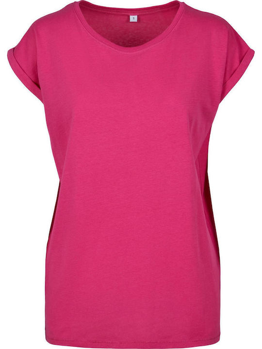Damen Sportlich T-Shirt Hibiskus Pink