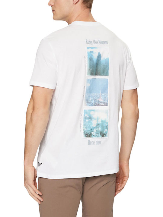 Guess Tricou White-Blue