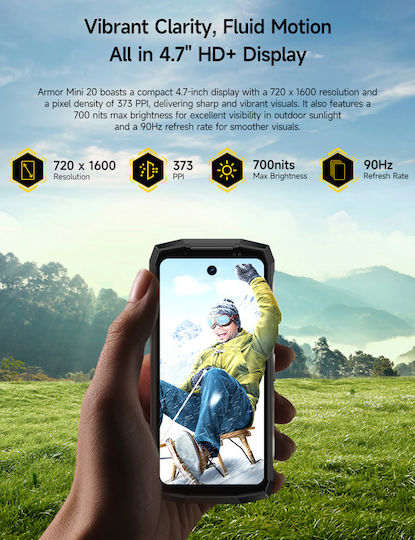 Ulefone Armor Mini 20 Dual SIM (8/256GB) Ανθεκτικό Smartphone Μαύρο