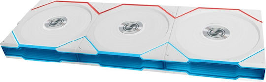 Lian Li UNI FAN TL Wireless Reverse Blade Case Fan 120mm (200rpm / 83.4cfm) with ARGB Lighting and 4-Pin PWM Connection 3pcs White