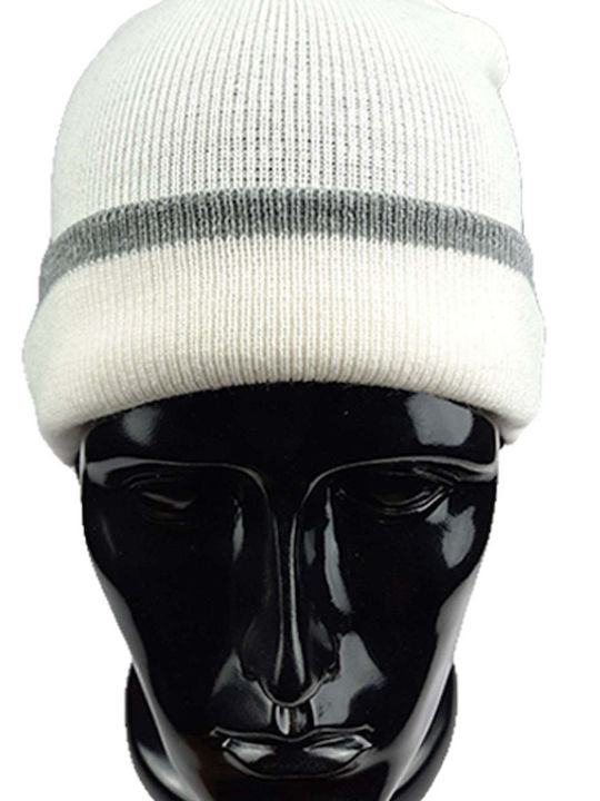 Jacques Hermes Beanie Fleece Beanie Knitted in White color