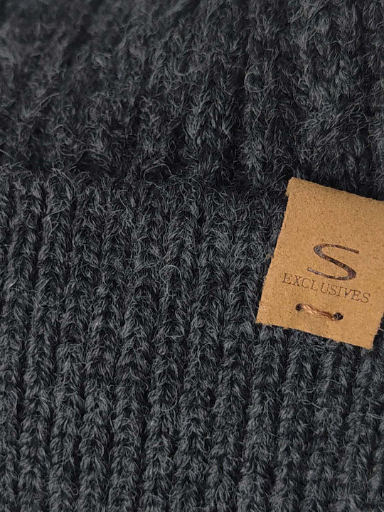 Beanie Ανδρικός Fleece Σκούφος Πλεκτός σε Γκρι χρώμα