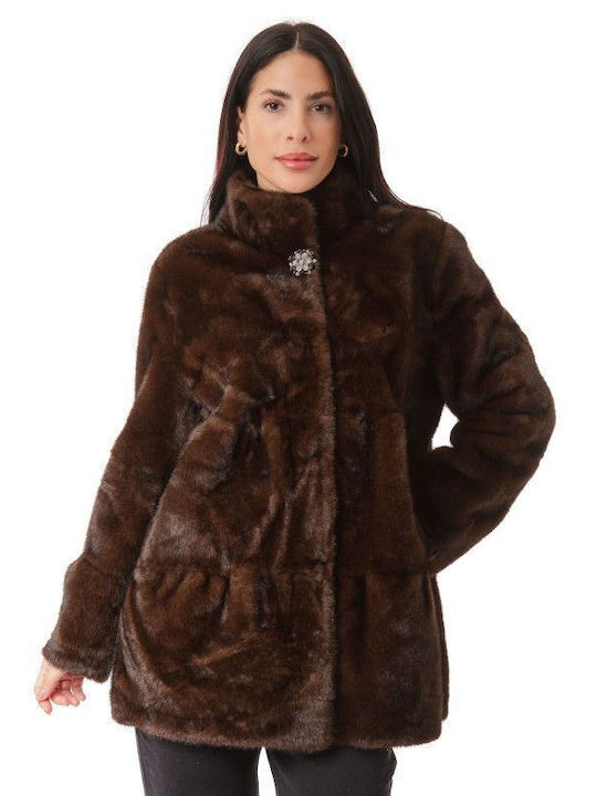 Silia D Women's Short Fur Coffee