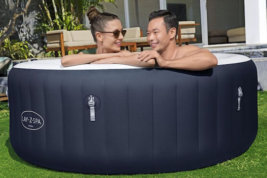 Lay-Z-Spa Miami EnergySense AirJet Runde Schwimmbecken 669l Aufblasbar mit Hydromassage 180x66cm Dunkelblau Rund