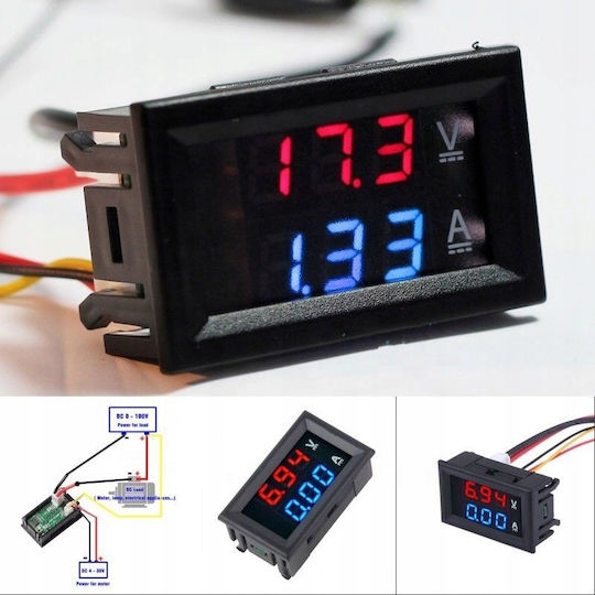 Pagmil Ammeter Voltmeter 0.28" 0V 100V 10A
