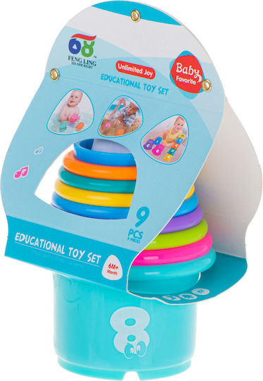 Pyramid Toy Educational Number Tower Cups for 6++ Months