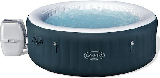Lay-Z-Spa Miami EnergySense AirJet Rundes Schwimmbecken 795l Aufblasbar mit Hydromassage 196x66cm Dunkelgrün Rund