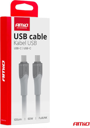 AMiO USB 2.0 Cable USB-C male - USB-C 60W White 1m (04291)