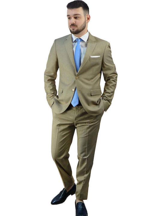 Men's Summer Suit Slim Fit Beige