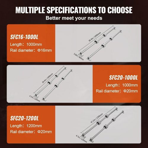 Vevor Line Guide Set Sfc16 1000mm 2 Guides 1000mm 4 Blocks Sc16 4 Supports Kit Cnc Diy Projects Zxh16mm1000mmwxunv0