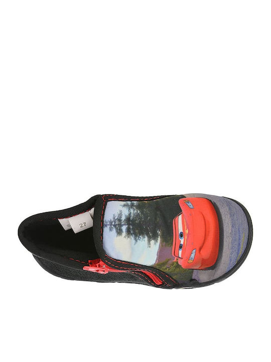 Kids Slippers Boots Black Cars