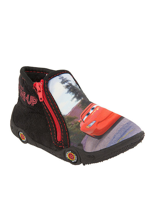 Kids Slippers Boots Black Cars