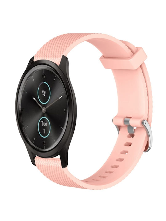 Brățară din silicon texturat cu model de diamant de 20 mm pentru Garmin Forerunner Sq2 Music, roz