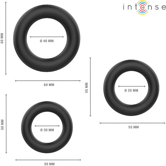 Intense Set Ringe Schwanz Silikon Schwarz D-241981