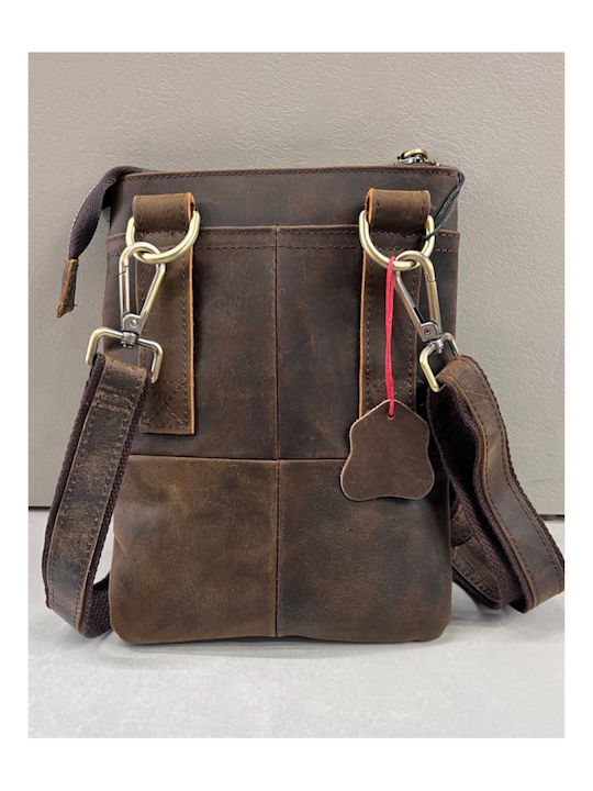Leder Herrentasche Schulter / Crossbody Braun