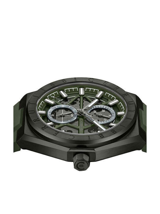 Cerruti Herrenuhr Batterie mit Grün Kautschukarmband