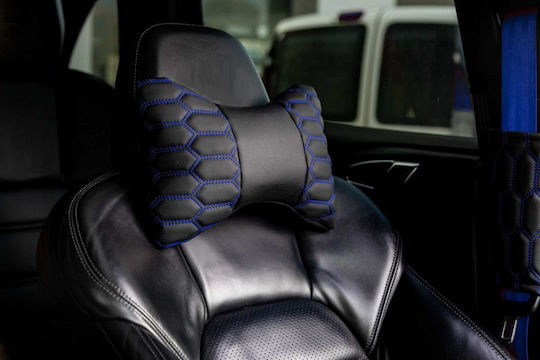 Μαξιλάρι Αυχένα Αυτοκινήτου Δερματίνη Headrest Blue 200949 Tradesor