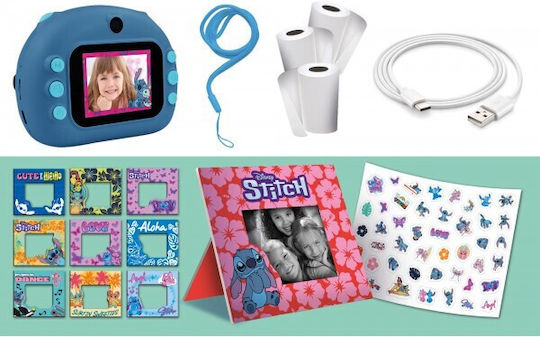 Lisciani Giochi Stitch Παιδική Φωτογραφική Μηχανή με Θερμική Εκτύπωση Οπτικού Ζουμ 25x Μπλε