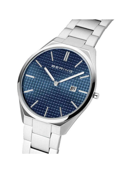 Bering Time Watch Battery with Silver Metal Bracelet