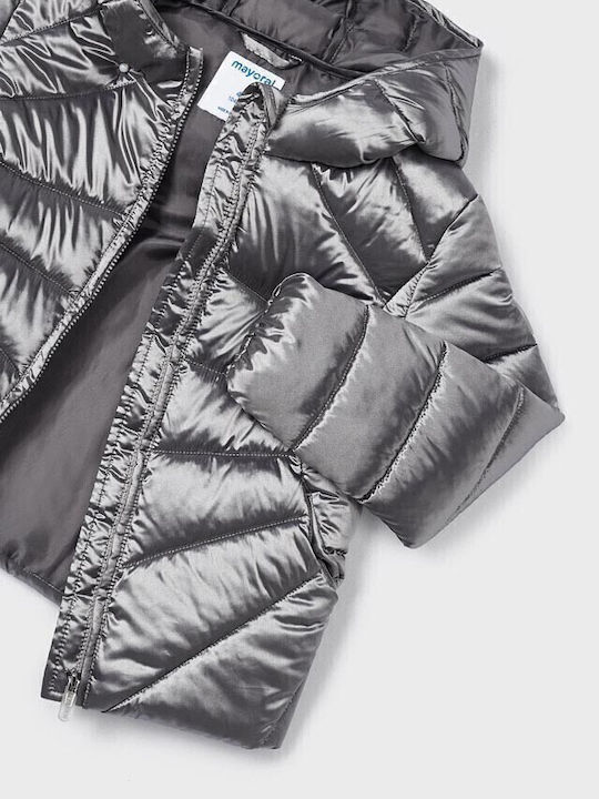 Kids' Quilted Jacket with Hood Gray
