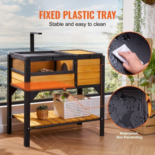Vevor Wooden Tortoise House Indoor & Outdoor Space Lizards Snakes Mzwgxmzdgjjd4r4vjv0