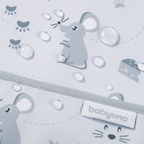 Babyono Raccoon Αδιάβροχη Ποδιά Πλαστική με Αυτοκόλλητο & Τσέπη RACCOON για 6 m+