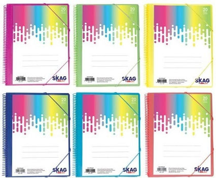 Skag Clipboard Flexible with 20 plastic sleeves Slides for Paper A4 (Μiscellaneous colours) 1pcs