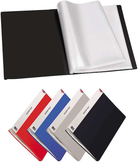 Sunfull Clipboard Flexible with 100 plastic sleeves Slides for Paper A4 Blue Display Book 1pcs