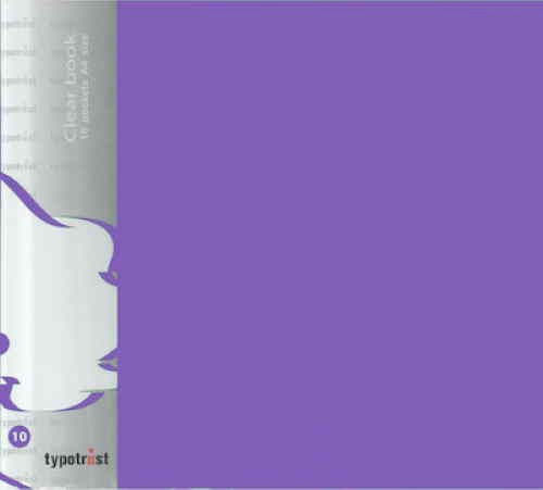 Typotrust Clipboard Flexible with 10 plastic sleeves Slides for Paper A4 Purple 1pcs