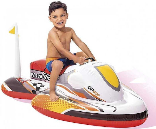 Intex Wave Rider Kid's Inflatable Ride On Jet Ski with Handles Red 117x77cm