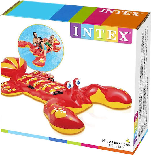 Intex Lobster Kid's Inflatable Ride On for Sea with Handles Red 213x137cm