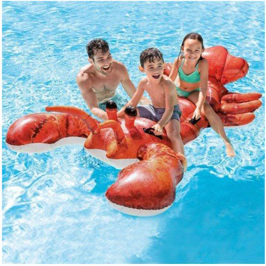 Intex Lobster Kid's Inflatable Ride On for Sea with Handles Red 213x137cm